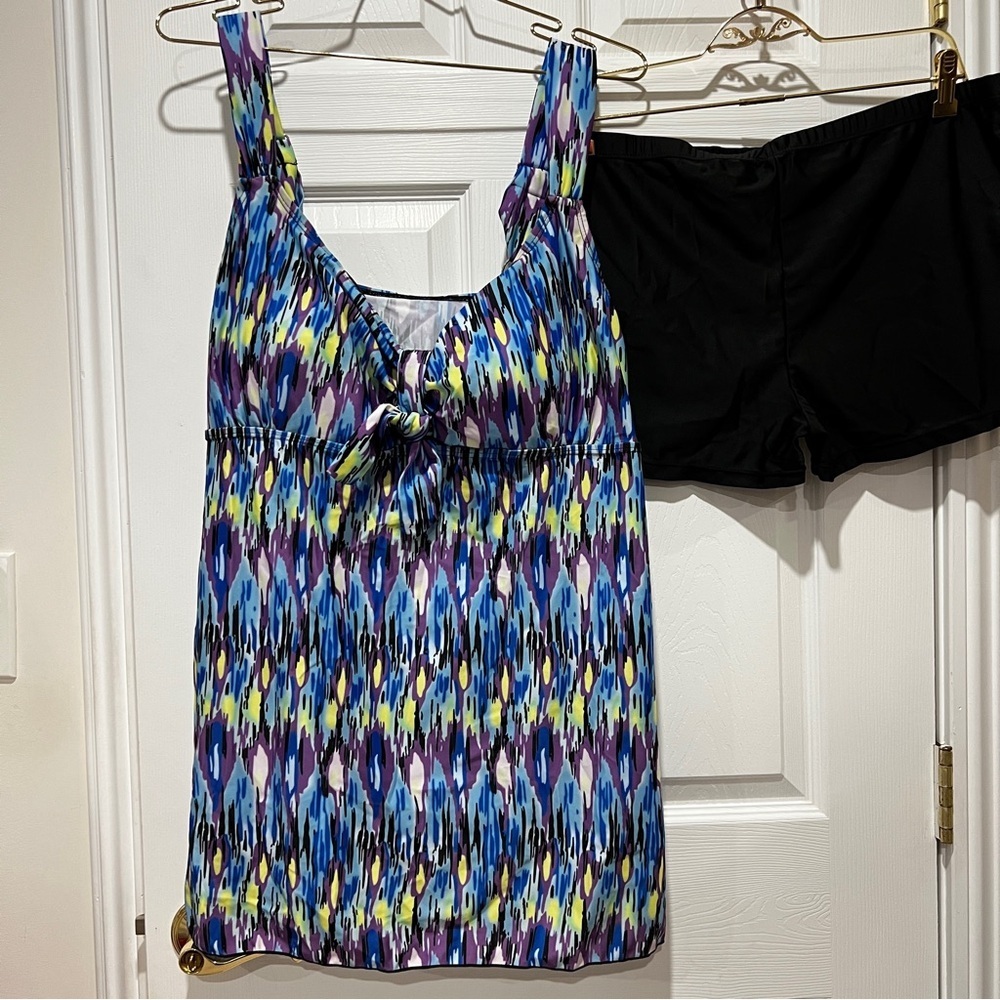 DANIFY Plus Size Swimsuits Tankini Swimwear Two Piece Plus Size (Tag54=US20) - Picture 2 of 9